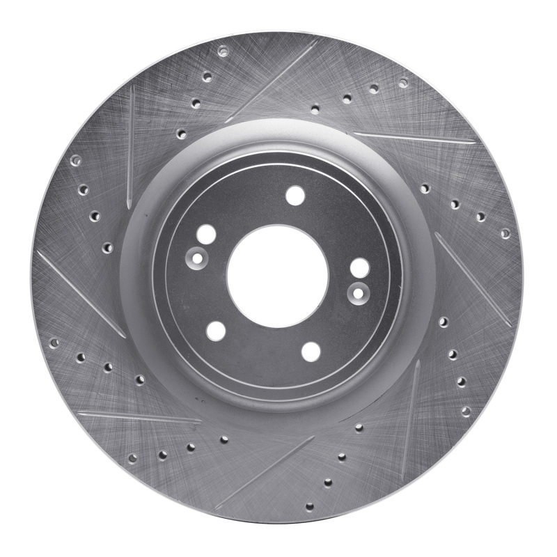 DFC 18-22 Genesis G70 Front Left Drilled & Slotted Silver Brake Rotor