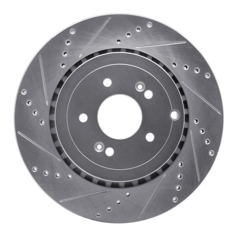 DFC 18-25 Genesis G70 Rear Left Drilled & Slotted Silver Brake Rotor