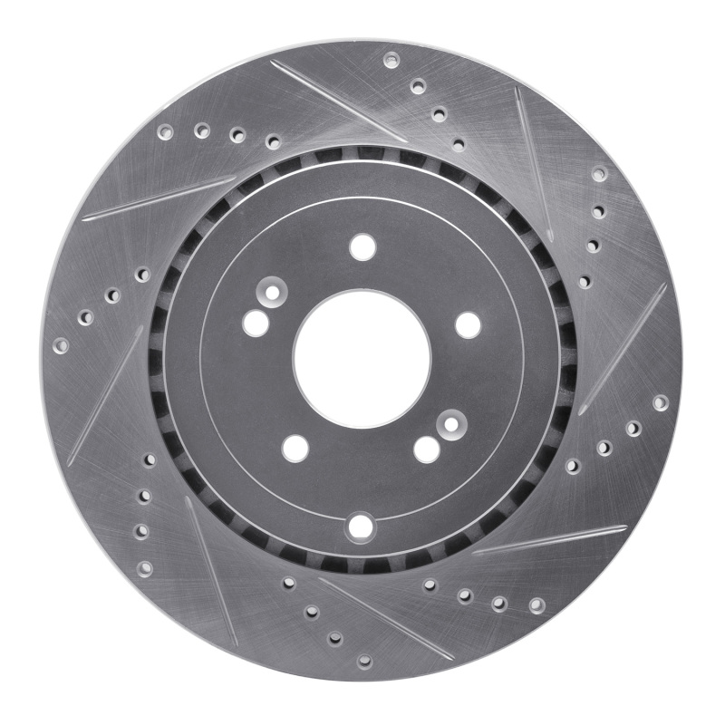 DFC 18-25 Genesis G70 Rear Right Drilled & Slotted Silver Brake Rotor
