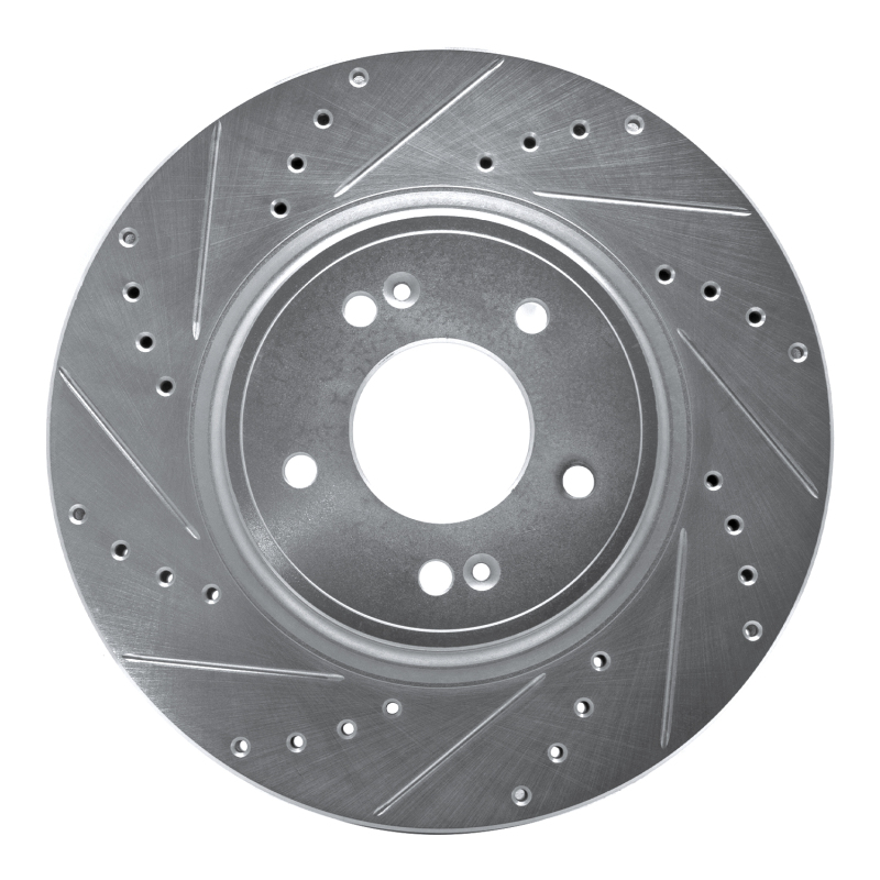 DFC 18-23 Genesis G70 Front Left Drilled & Slotted Silver Brake Rotor