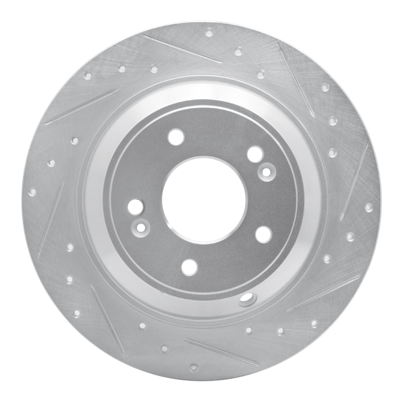 DFC 18-23 Genesis G70 Rear Right Drilled & Slotted Silver Brake Rotor