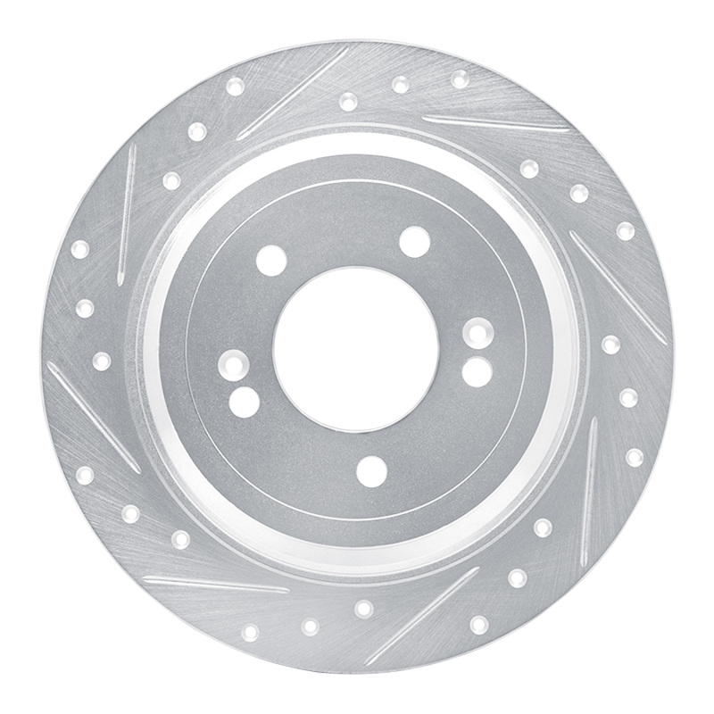 DFC 17-25 Hyundai Nexo Rear Left Drilled & Slotted Silver Brake Rotor