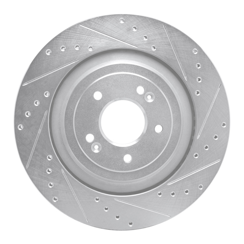 DFC 19-22 Genesis G90 Rear Right Drilled & Slotted Silver Brake Rotor
