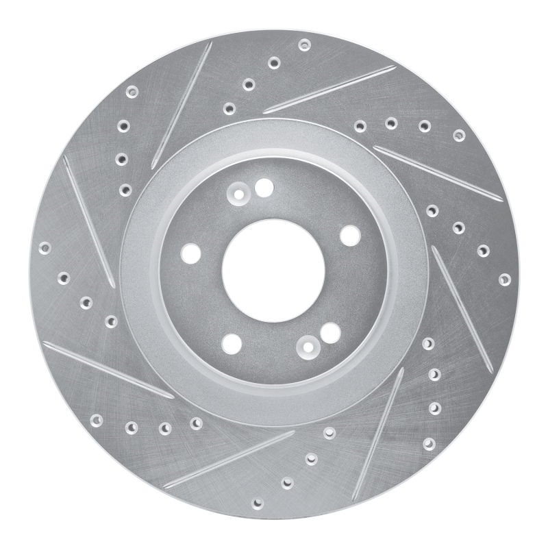 DFC 20-25 Hyundai Palisade Front Left Drilled & Slotted Silver Brake Rotor