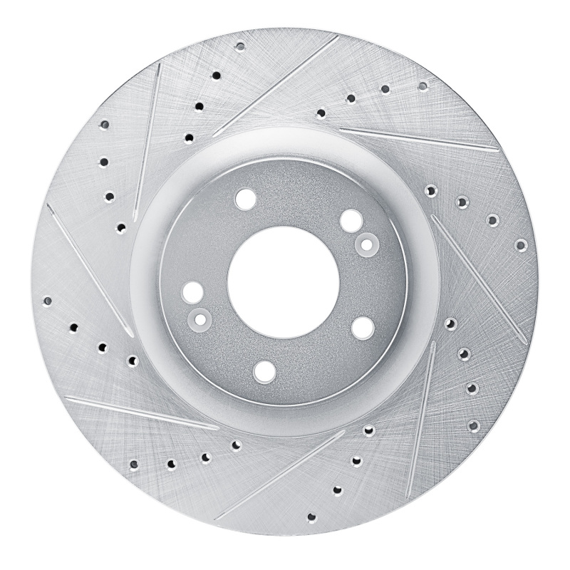 DFC 21-25 Hyundai Santa Fe Front Left Drilled & Slotted Silver Brake Rotor