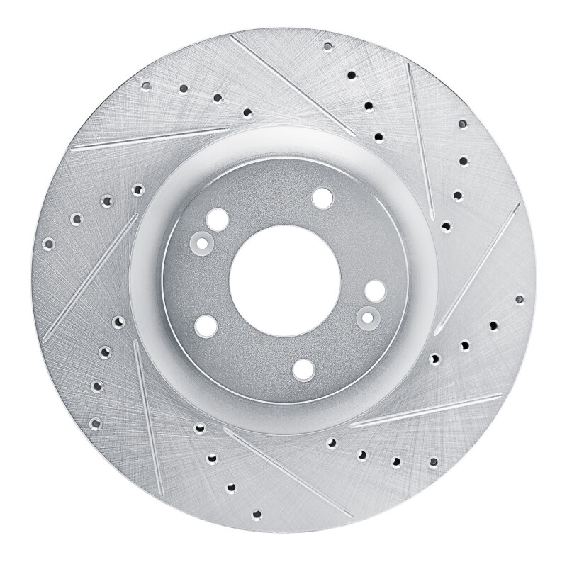 DFC 21-25 Hyundai Santa Fe Front Right Drilled & Slotted Silver Brake Rotor