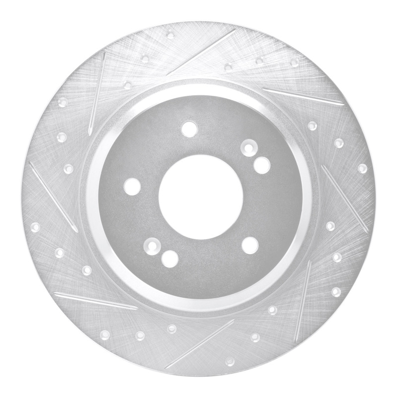 DFC 21-25 Hyundai Santa Fe Rear Left Drilled & Slotted Silver Brake Rotor