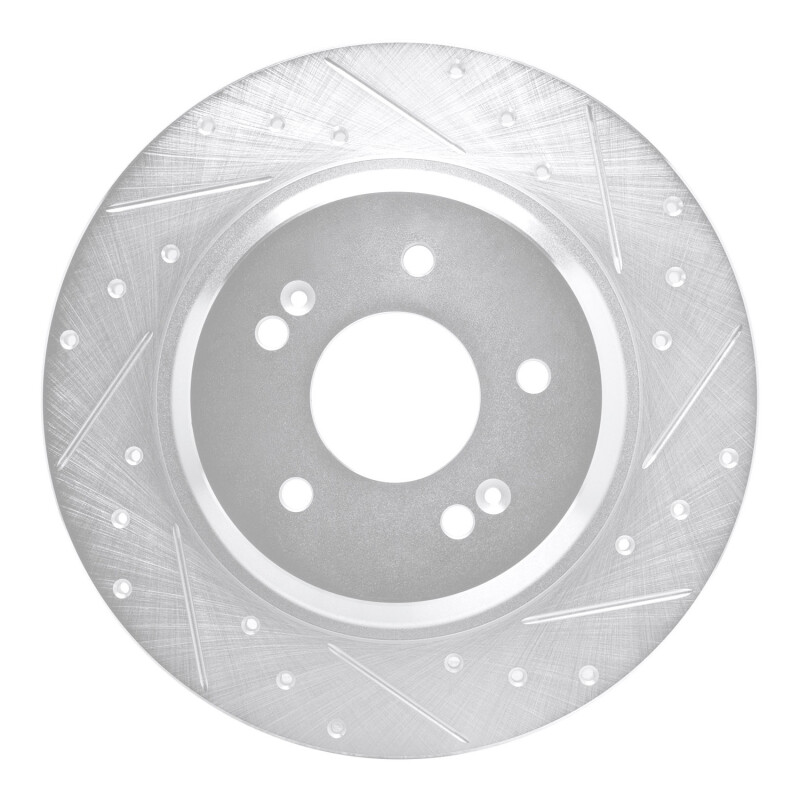 DFC 21-25 Hyundai Santa Fe Rear Right Drilled & Slotted Silver Brake Rotor