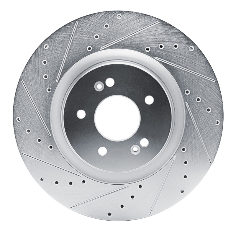 DFC 21-26 Hyundai Palisade Front Left Drilled & Slotted Silver Brake Rotor