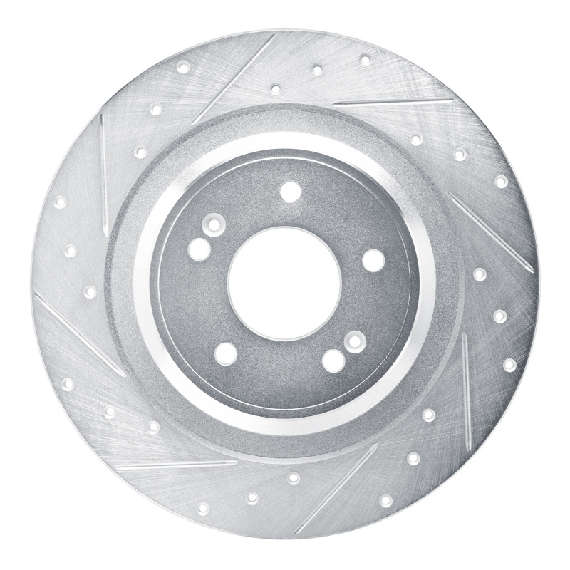 DFC 22-25 Hyundai Santa Cruz Rear Left Drilled & Slotted Silver Brake Rotor