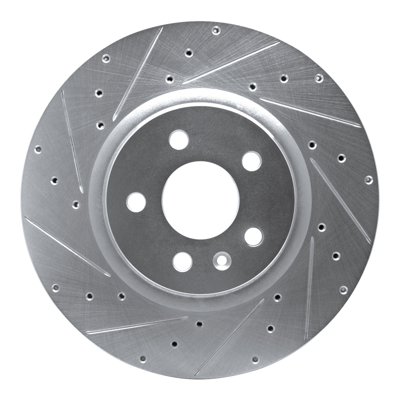 DFC 12-21 Tesla Model S Front Left Drilled & Slotted Silver Brake Rotor