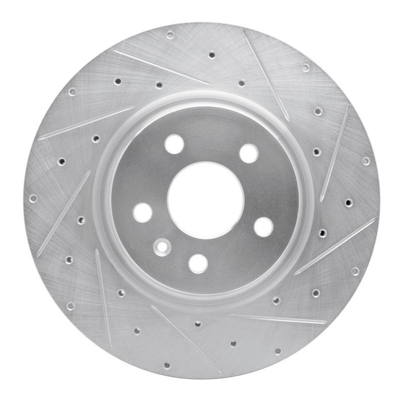 DFC 12-21 Tesla Model S Front Right Drilled & Slotted Silver Brake Rotor