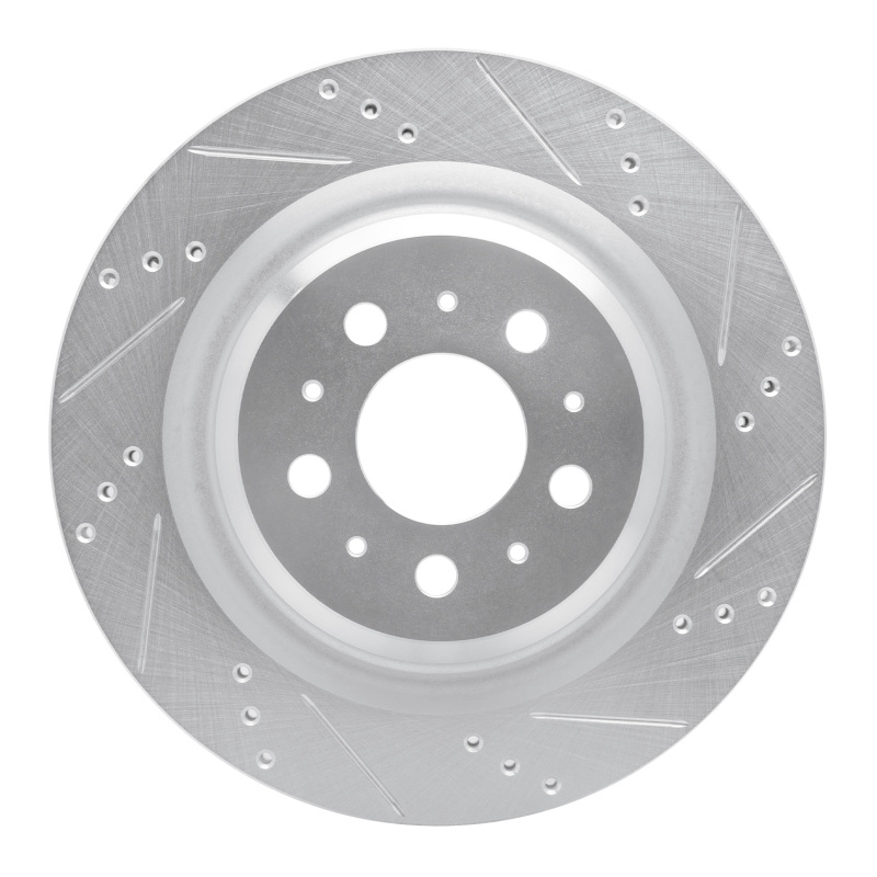 DFC 17-25 Tesla Model Y Rear Right Drilled & Slotted Silver Brake Rotor