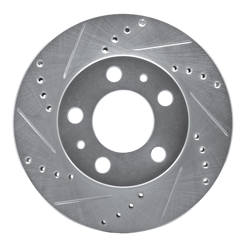 DFC 76-93 Volvo 242/GLE/264/265/DL/262/245/240/244 Front Left Drilled & Slotted Silver Brake Rotor