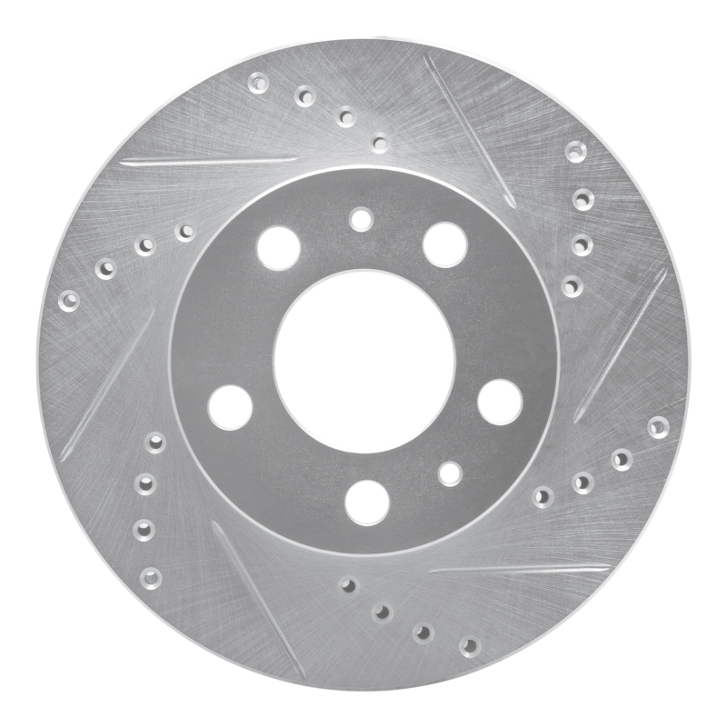 DFC 76-93 Volvo 240/242/244/GLE/262/265/DL/264/245 Front Right Drilled & Slotted Silver Brake Rotor