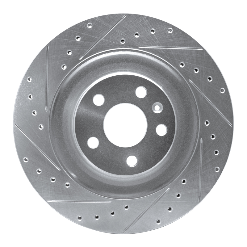 DFC 16-26 Polestar Polestar 2 Rear Left Drilled & Slotted Silver Brake Rotor