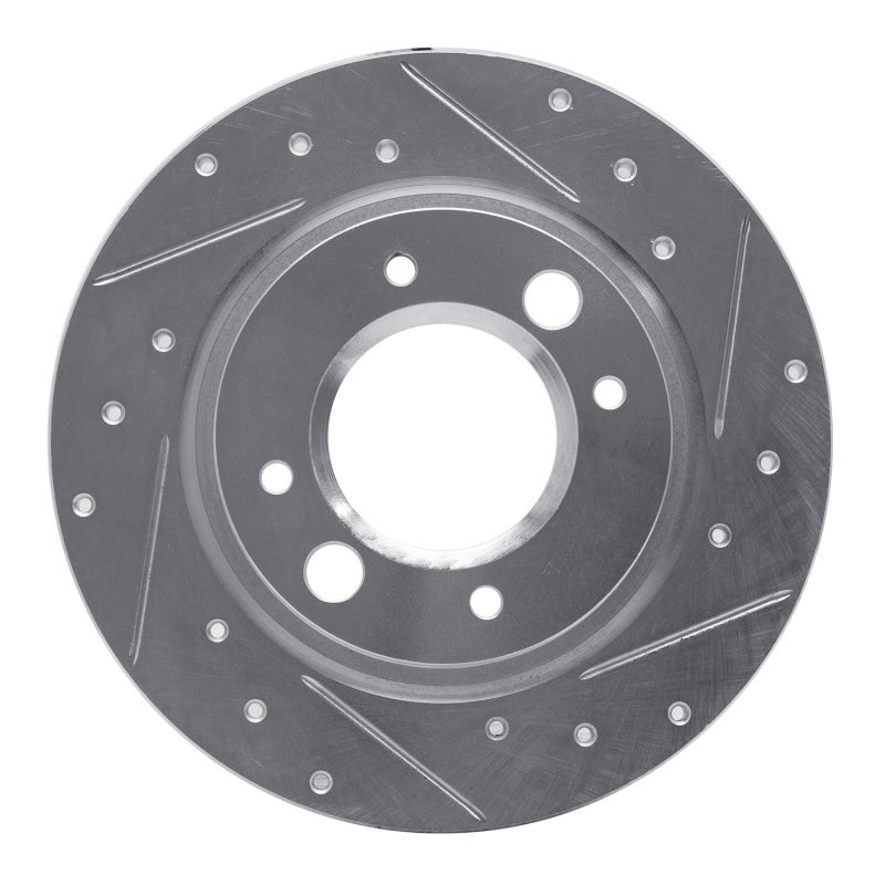 DFC 71-89 Peugeot 604/504/505 Rear Right Drilled & Slotted Silver Brake Rotor