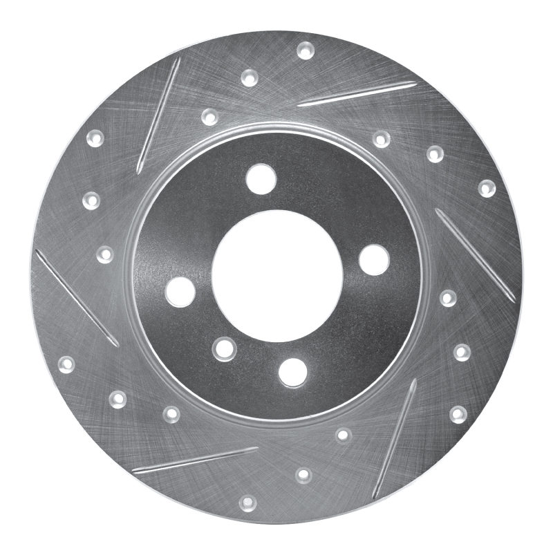 DFC 84-85 BMW 318i Front Left Drilled & Slotted Silver Brake Rotor