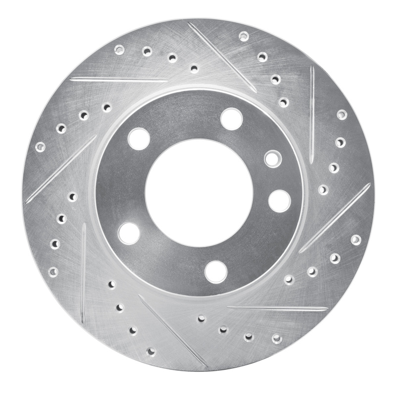 DFC 82-89 BMW 633CSi Front Right Drilled & Slotted Silver Brake Rotor