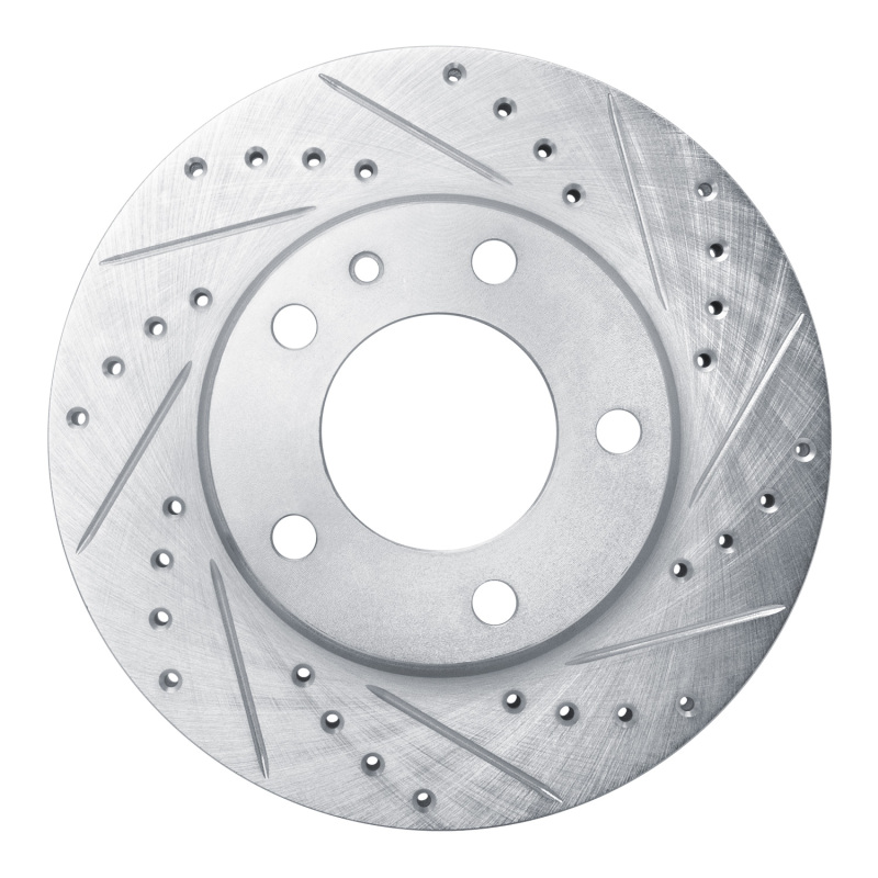 DFC 82-88 BMW 533i Front Right Drilled & Slotted Silver Brake Rotor