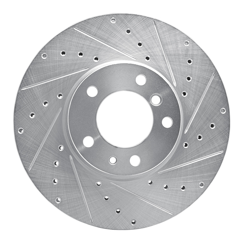 DFC 91-01 BMW 740iL Front Right Drilled & Slotted Silver Brake Rotor