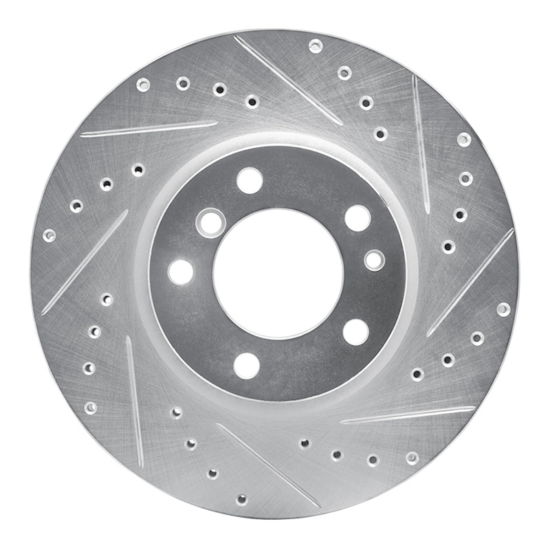 DFC 93-97 BMW 850CSI Front Right Drilled & Slotted Silver Brake Rotor