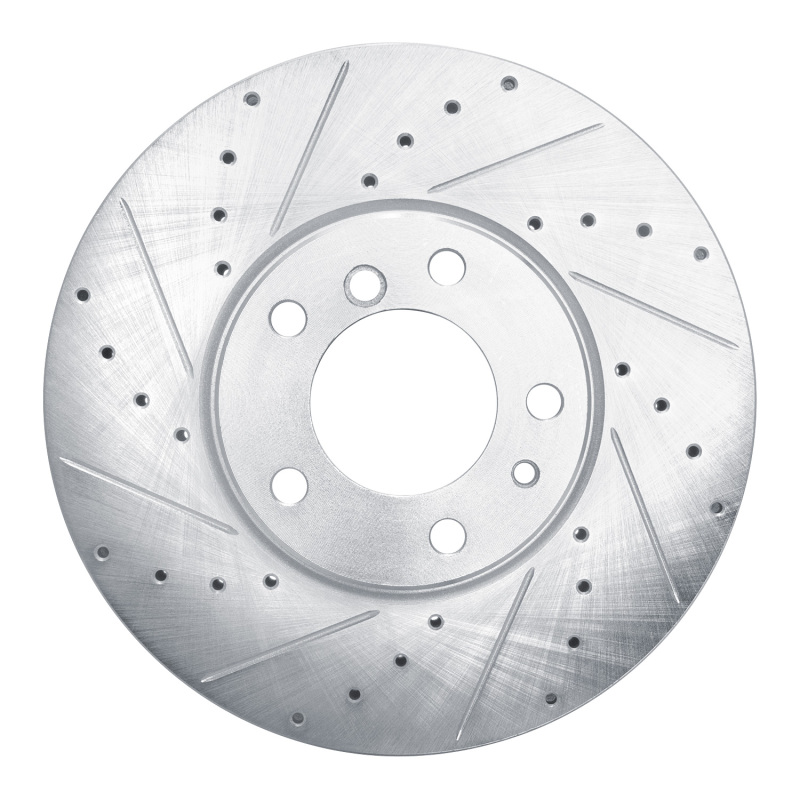 DFC 00-03 BMW 530i Front Left Drilled & Slotted Silver Brake Rotor