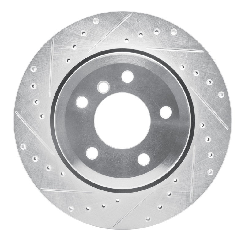 DFC 06-10 BMW 528xi Rear Left Drilled & Slotted Silver Brake Rotor