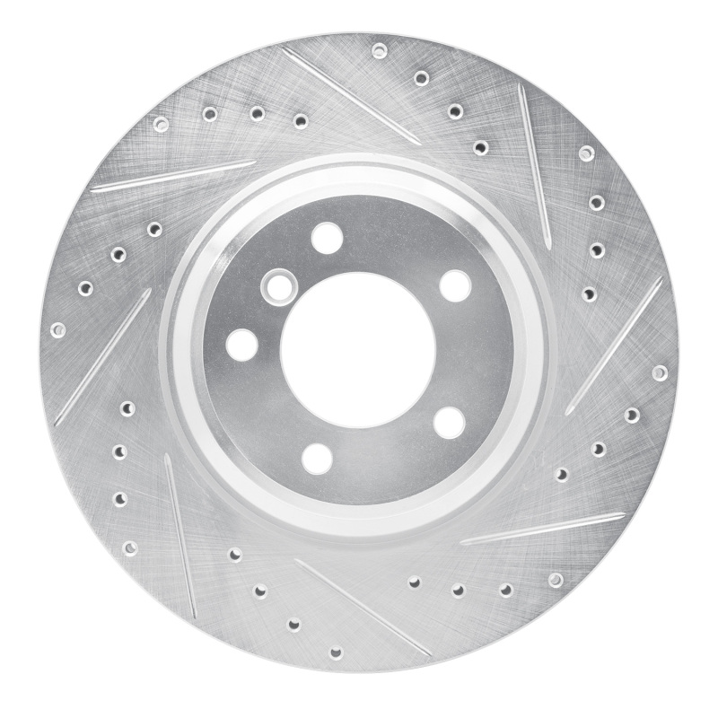 DFC 07-15 BMW 335is Front Right Drilled & Slotted Silver Brake Rotor