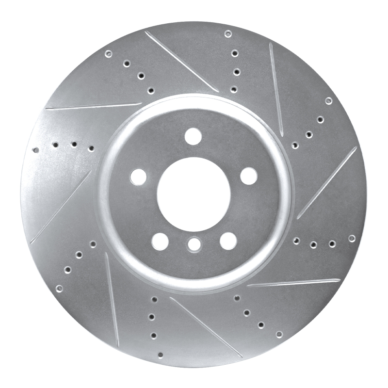 DFC 09-17 BMW 750Li Right Front Drilled & Slotted Silver Brake Rotor