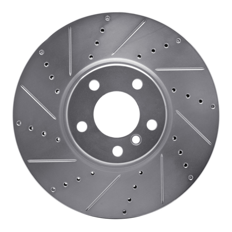 DFC 10-18 BMW 740i Right Front Drilled & Slotted Silver Brake Rotor