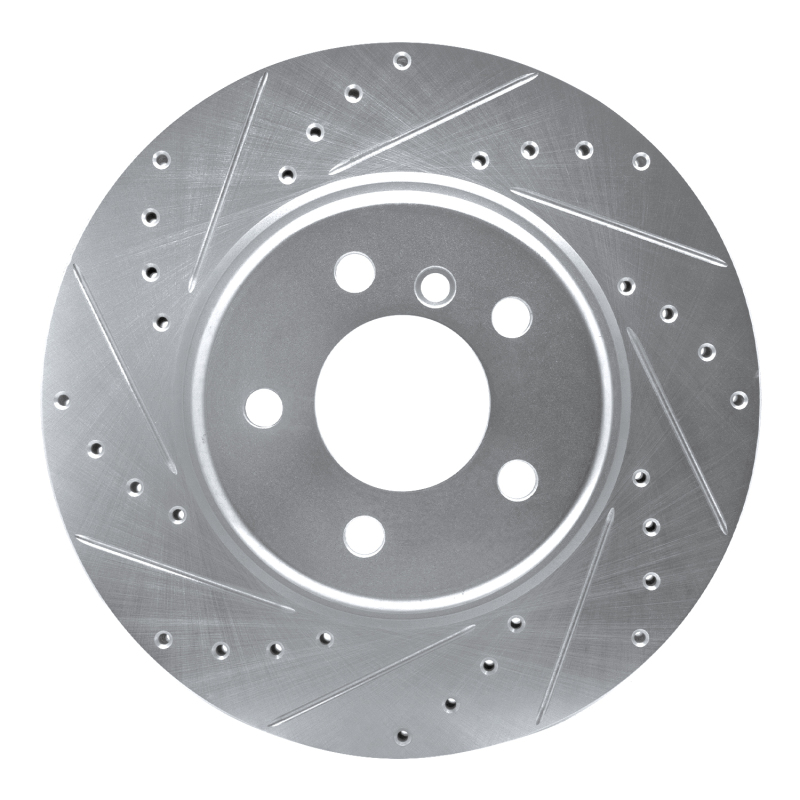 DFC 11-16 BMW 528i xDrive Front Left Drilled & Slotted Silver Brake Rotor