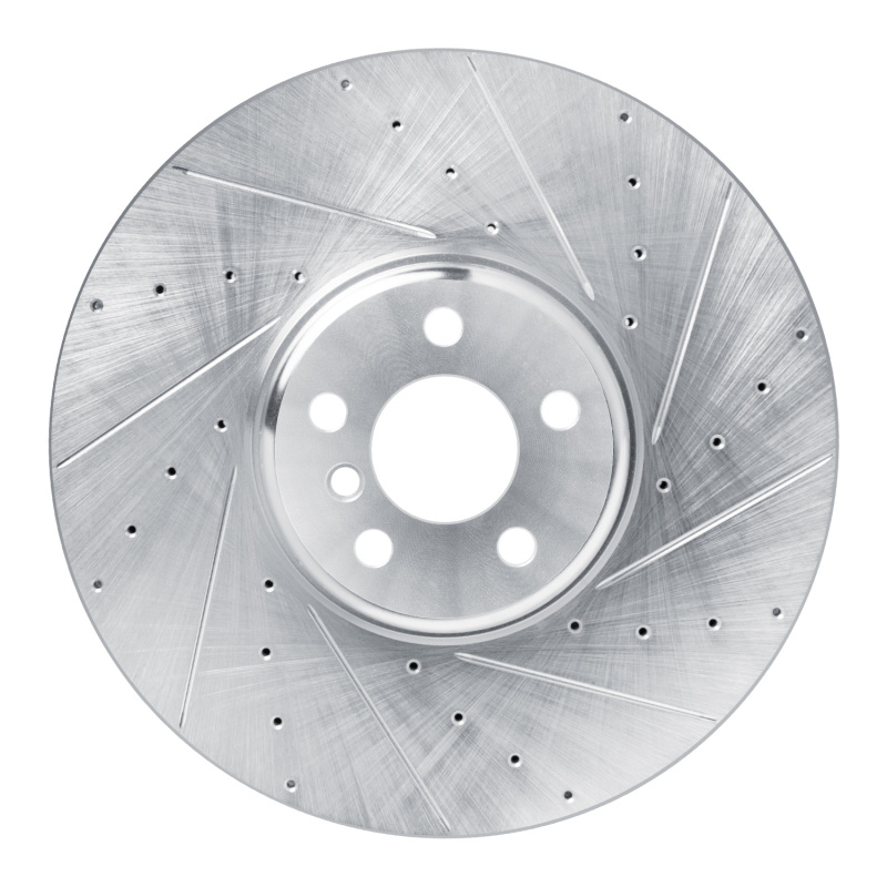 DFC 16-25 BMW i7 Left Front Drilled & Slotted Silver Brake Rotor