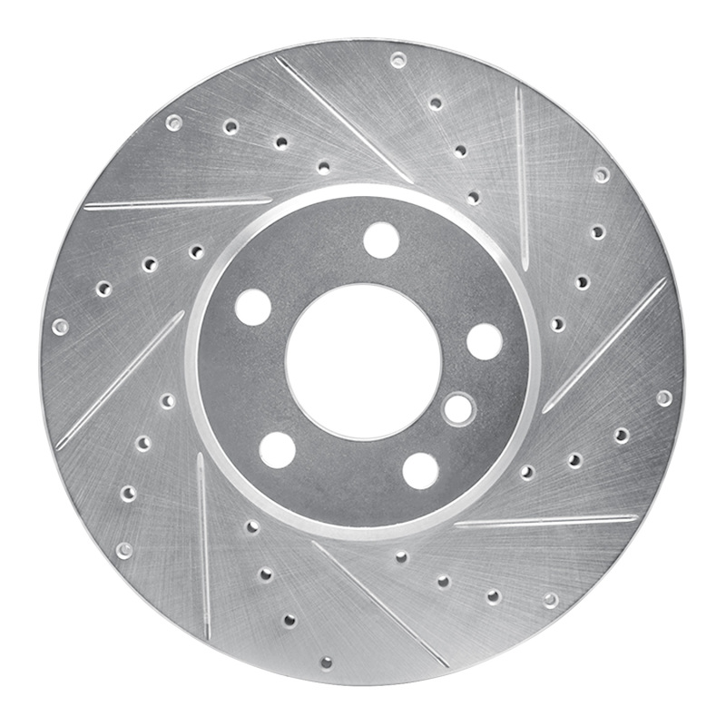 DFC 07-19 BMW X5 Front Right Drilled & Slotted Silver Brake Rotor