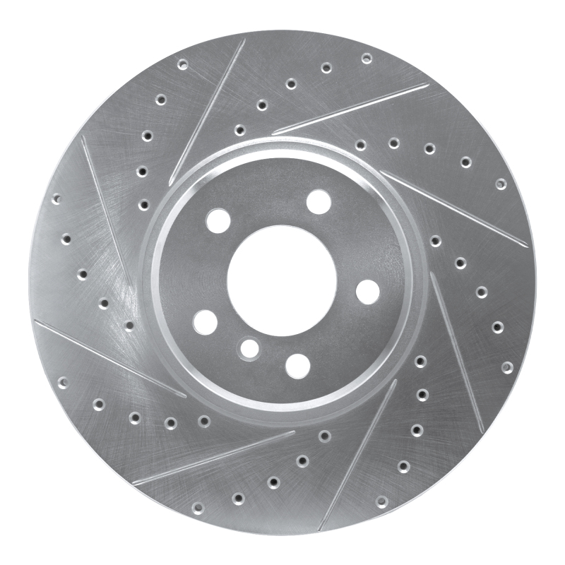 DFC 08-19 BMW X5 Front Left Drilled & Slotted Silver Brake Rotor