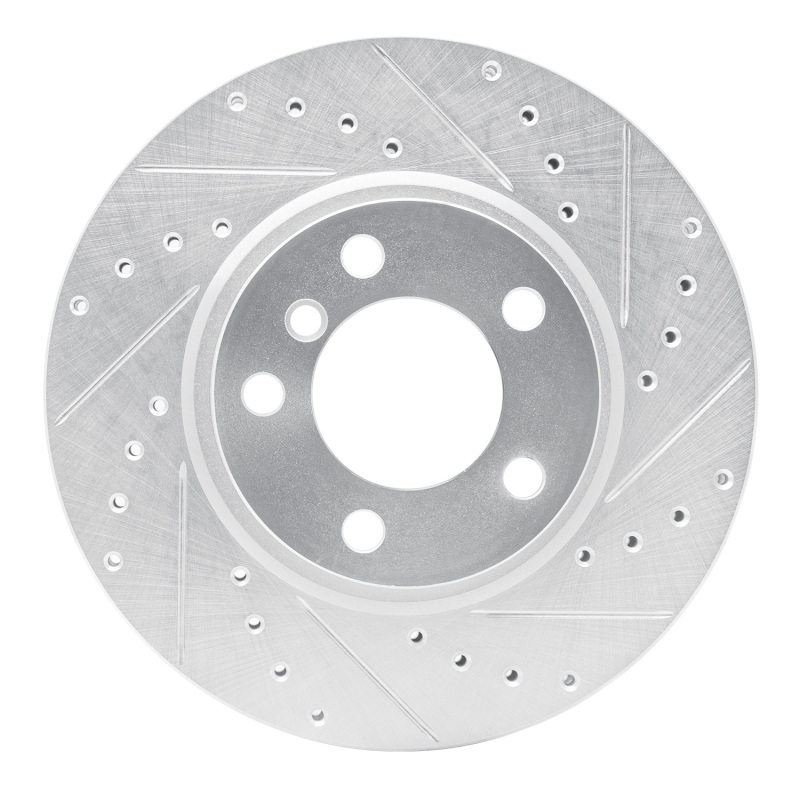 DFC 11-16 Mini Cooper Paceman Front Right Drilled & Slotted Silver Brake Rotor