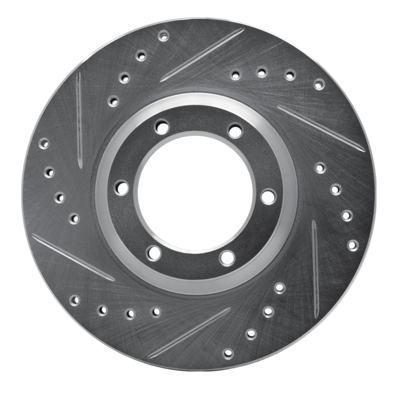 DFC 84-87 Isuzu Trooper Front Left Drilled & Slotted Silver Brake Rotor