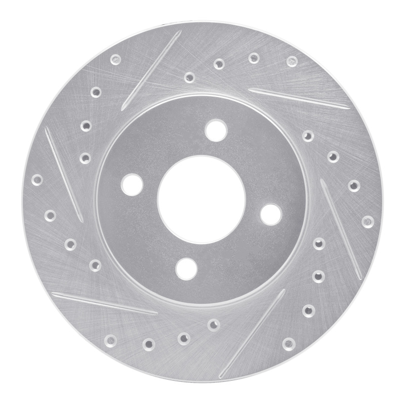 DFC 83-88 Chrysler E Class Front Left Drilled & Slotted Silver Brake Rotor