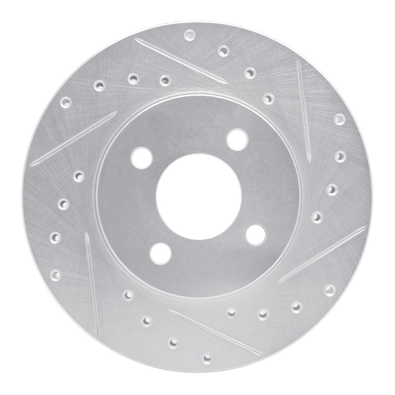 DFC 83-88 Chrysler Executive Limousine Front Right Drilled & Slotted Silver Brake Rotor