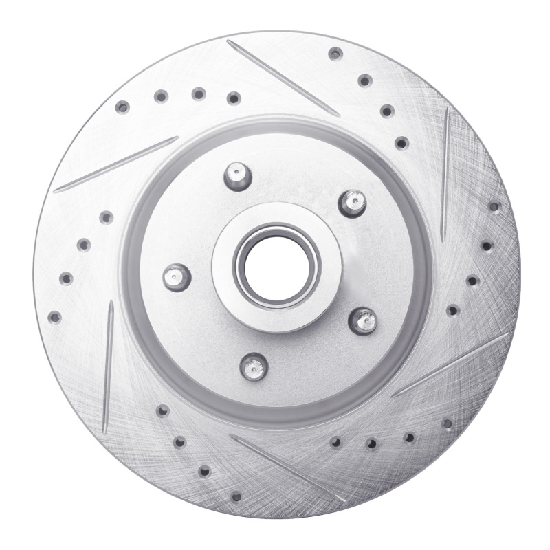 DFC 69-73 Chrysler 300 Front Right Drilled & Slotted Silver Brake Rotor