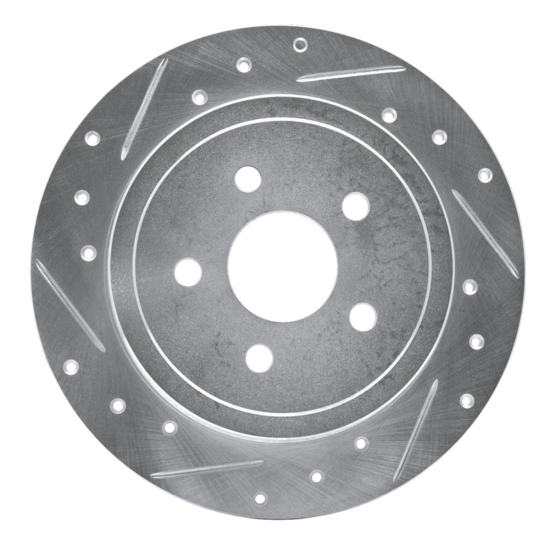 DFC 88-95 Dodge Daytona Rear Left Drilled & Slotted Silver Brake Rotor