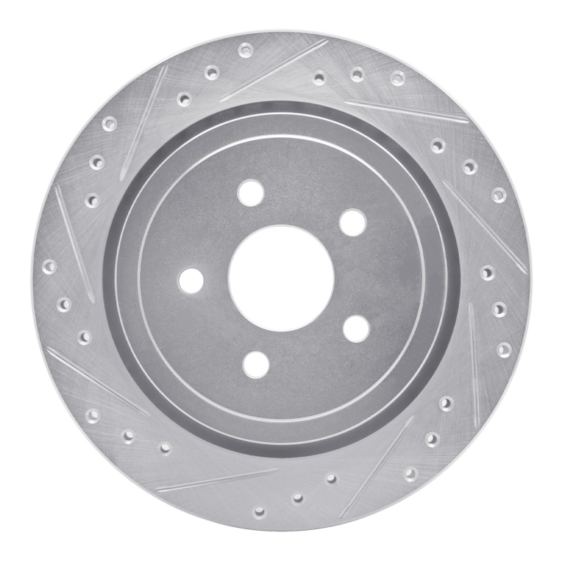 DFC 89-95 Chrysler Daytona Rear Left Drilled & Slotted Silver Brake Rotor