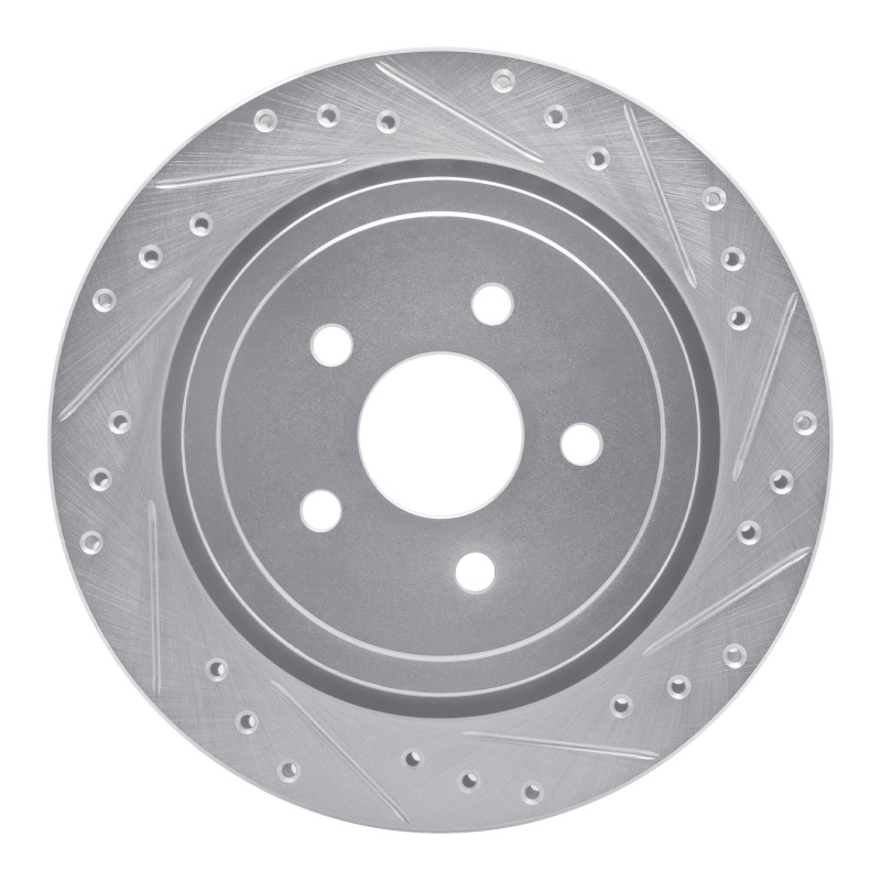 DFC 89-95 Chrysler LeBaron Rear Right Drilled & Slotted Silver Brake Rotor