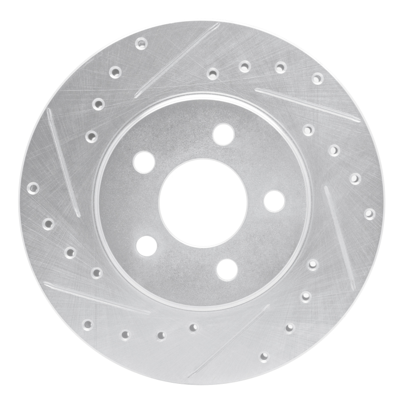 DFC 95-00 Chrysler Cirrus Front Left Drilled & Slotted Silver Brake Rotor