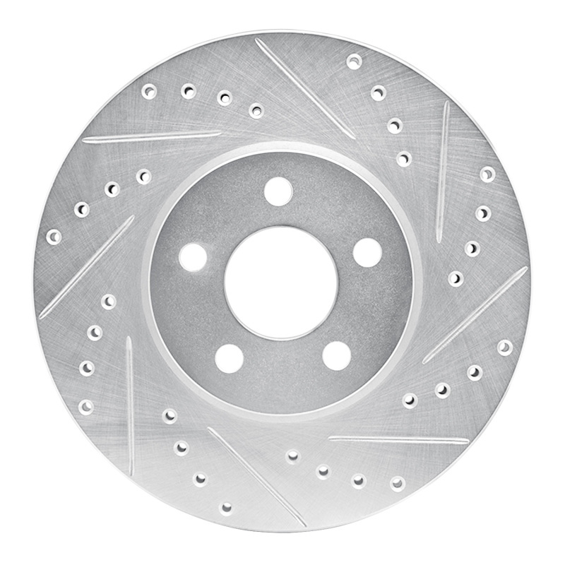 DFC 01-10 Chrysler PT Cruiser Front Right Drilled & Slotted Silver Brake Rotor