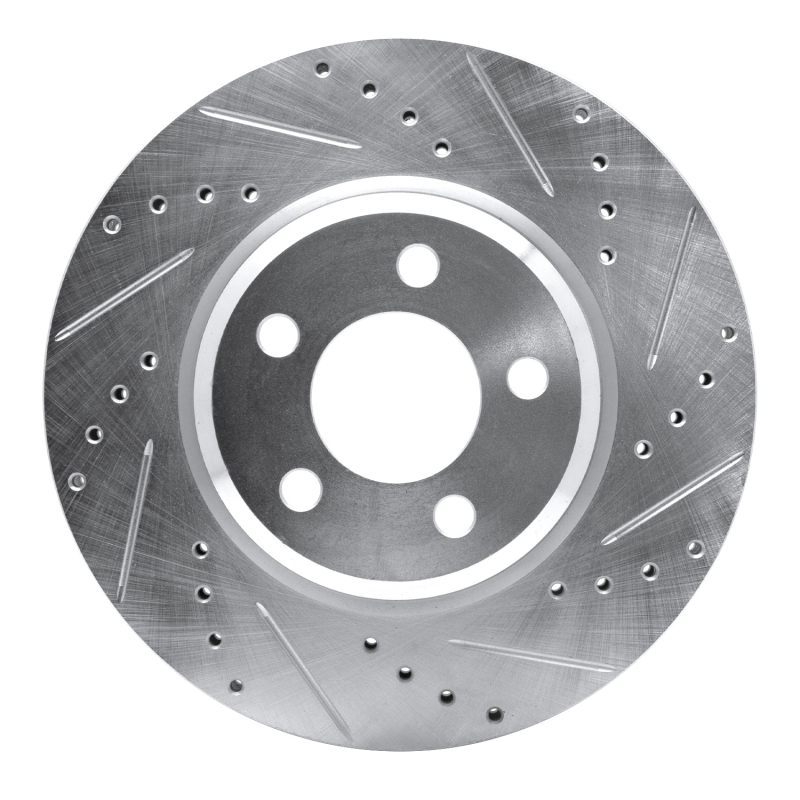 DFC 05-23 Chrysler 300 Front Right Drilled & Slotted Silver Brake Rotor
