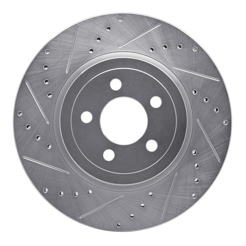 DFC 05-23 Chrysler 300 Front Left Drilled & Slotted Silver Brake Rotor