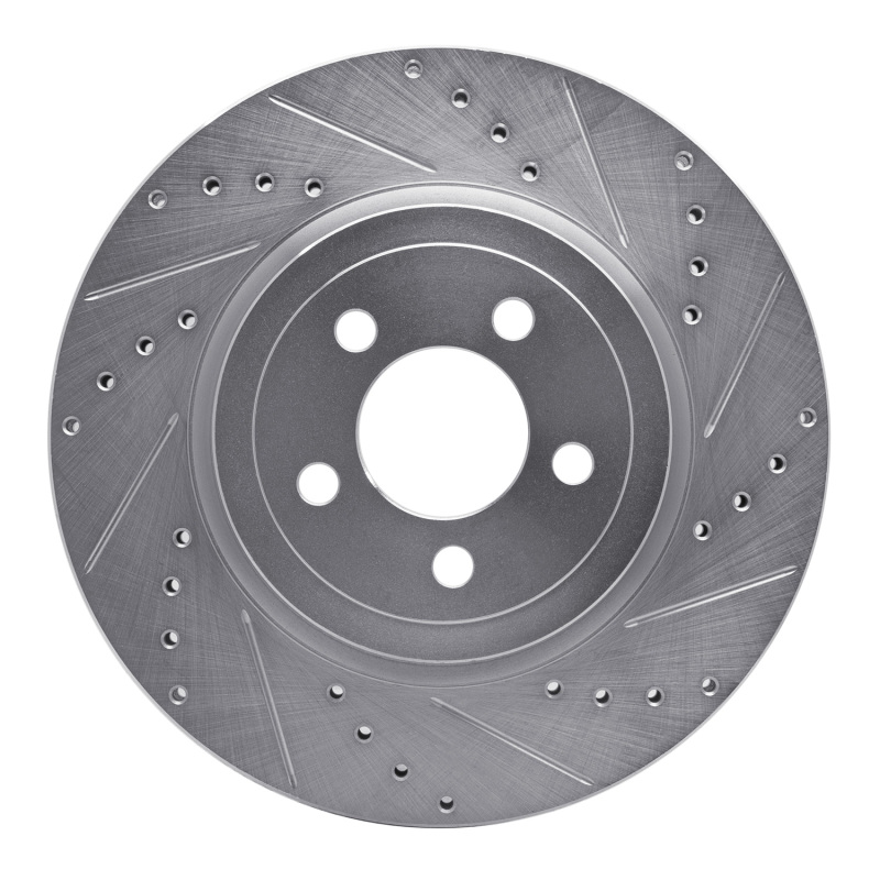 DFC 05-23 Chrysler 300 Front Right Drilled & Slotted Silver Brake Rotor