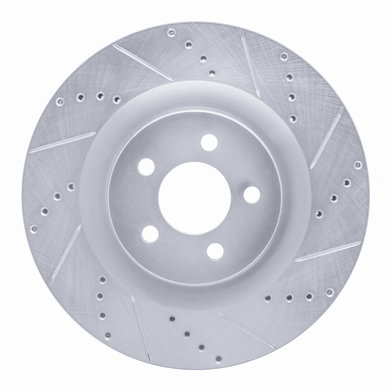 DFC 05-23 Chrysler 300 Front Right Drilled & Slotted Silver Brake Rotor