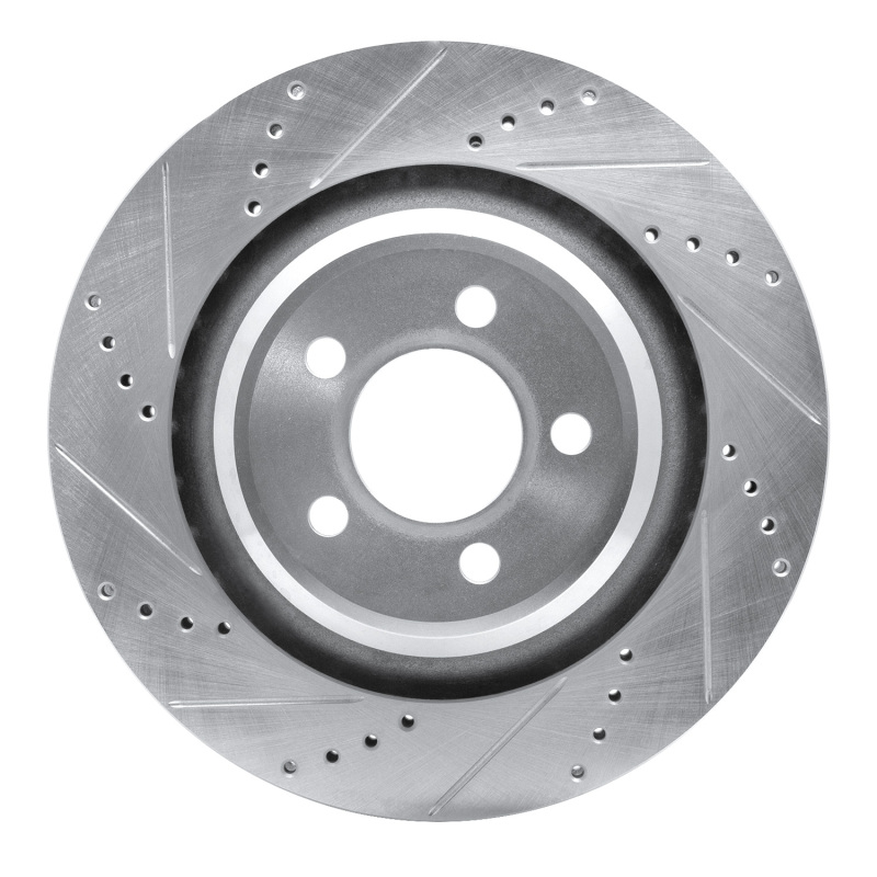 DFC 05-23 Chrysler 300 Rear Left Drilled & Slotted Silver Brake Rotor